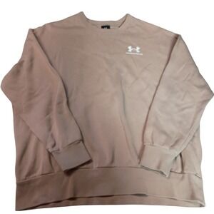 Under Armour Pink Crew Neck Sweatshirt Logo Athleisure Size SM P CH